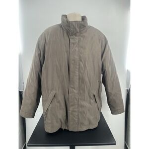 London Fog Men's Large Brown Down Parka Jacket 3-in-1 Removable Liner & Hood L